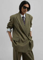 Newark Double Breasted Blazer Khaki - Women