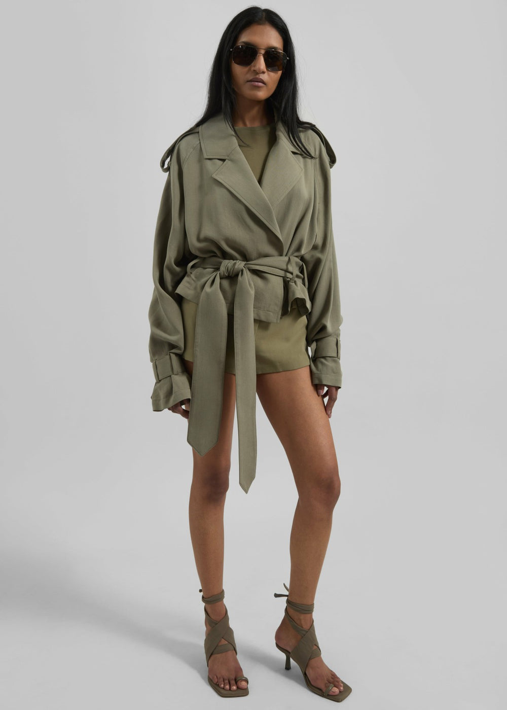Simona Short Trench Khaki - Women