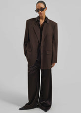 Linnea Oversized Wool Blazer Brown - Women
