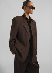 Linnea Oversized Wool Blazer Brown - Women