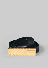 Bevza Belt With Spikelet Buckle Black/Gold - Women