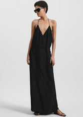 Matin Draped Wrap Dress Black - Women