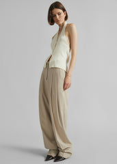 Gelso Pleated Twill Trousers Beige - Women