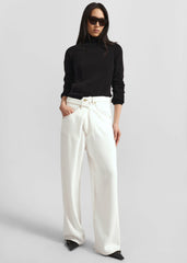 Darkpark Ines Fold Over Denim Washed White - Women