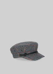 Chesney Plaid Baker Boy Cap Grey - Women