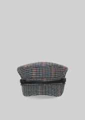 Chesney Plaid Baker Boy Cap Grey - Women