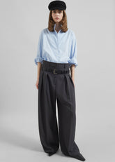 Hobart Double Belt Loop Trousers Dark Grey - Women