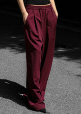 Neva Wide Trousers Burgundy - Women