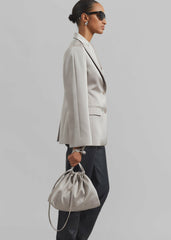 Velora Satin Pouch Light Taupe - Women