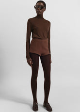 Evren Sheer Turtleneck Brown - Women