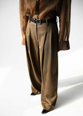 Halser Pintuck Trousers Brown - Women
