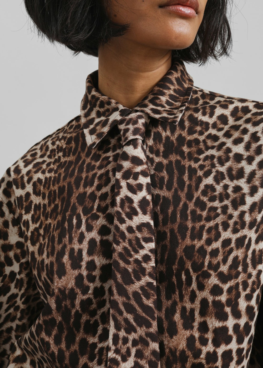 Lene Leopard Print Tie Brown - Women