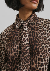 Lene Leopard Print Tie Brown - Women