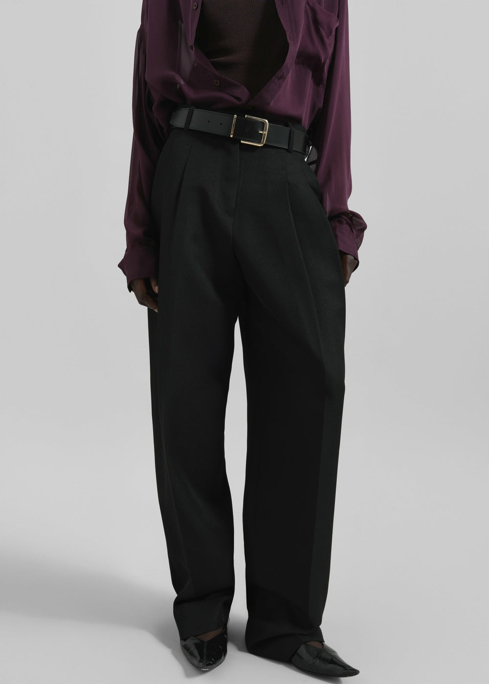 Gelso Pleated Twill Trousers Black - Women