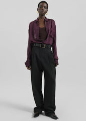 Gelso Pleated Twill Trousers Black - Women