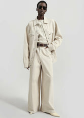Sasha Wide Leg Jeans Sand - Women