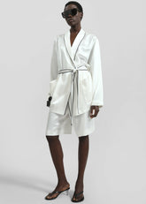Scarlett Satin Kimono Jacket White - Women
