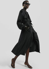 Veyron Silk Trench Black - Women