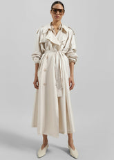 Veyron Silk Trench Ivory - Women