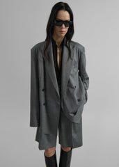 Newark Double Breasted Blazer Grey Melange - Women