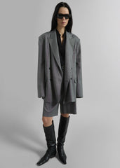 Newark Double Breasted Blazer Grey Melange - Women
