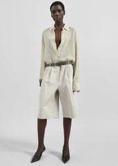 Edale Faux Suede Bermuda Shorts Light Beige - Women
