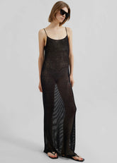 Sienna Semi Sheer Ribbed Dress Black - Women