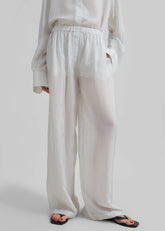 Brenna Double Striped Wide Pants White/Black Stripe - Women