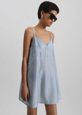 Noli Slip Mini Dress Dusty Blue - Women