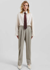 Dina Pleated Trousers Light Taupe - Women