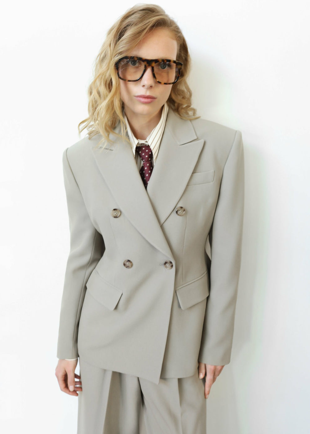 Dina Double Breasted Blazer Light Taupe - Women