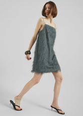 Biarritz Fringed Mini Dress Storm Grey - Women