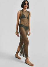 Annecy Lace Dress Olive - Women