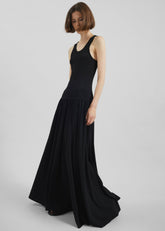 Loulou de Saison Jada Long Jersey Dress Black - Women