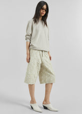 Haikure New Becky Fur Denim Shorts Ecru - Women