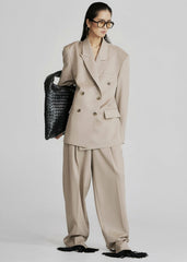 Dunbar Double-Breasted Blazer Taupe - Women