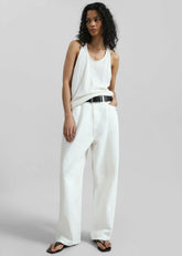 Halgar Frayed Seam Barrel-Leg Jeans White - Women