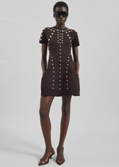 Coperni Snap Babydoll Dress Brown - Women