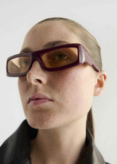 Port Tanger Daryan Sunglasses Carmesi Acetate/Amber Lens - Women/Men