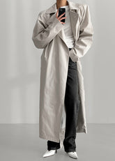 Marisol Box Shoulder Trench Bone - Women