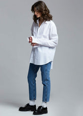 Dusky Classic Oversized Shirt White - Women