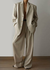 Tansy Pleated Trousers Beige - Women