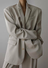 Tansy Oversized Blazer Beige - Women