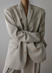 Tansy Oversized Blazer Beige - Women