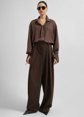 Tansy Pleated Trousers Chocolate - Women