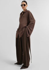 Tansy Pleated Trousers Chocolate - Women