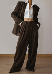 Tansy Pleated Trousers Chocolate - Women