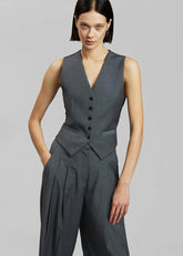 Gelso Waistcoat Dark Grey Melange - Women