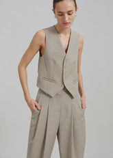 Gelso Waistcoat Light Taupe Melange - Women