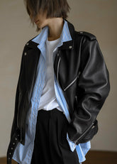 Aria Faux Leather Jacket Black - Women